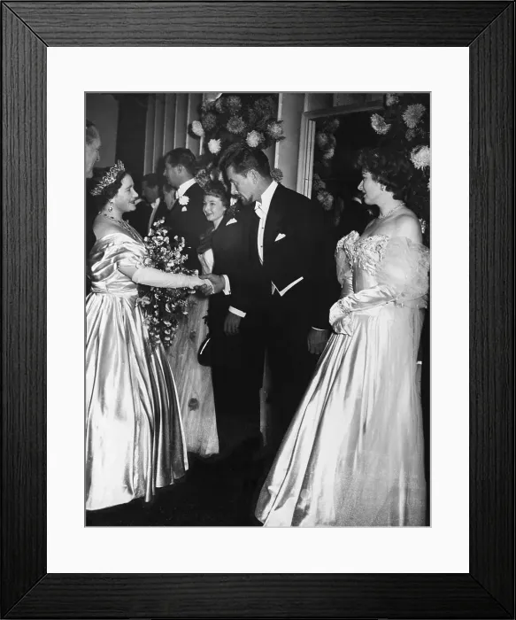Framed Print : Queen Elizabeth Being Greeted by Hollywood Favorites Framed Print : Queen Elizabeth Being Greeted by Hollywood Favorites