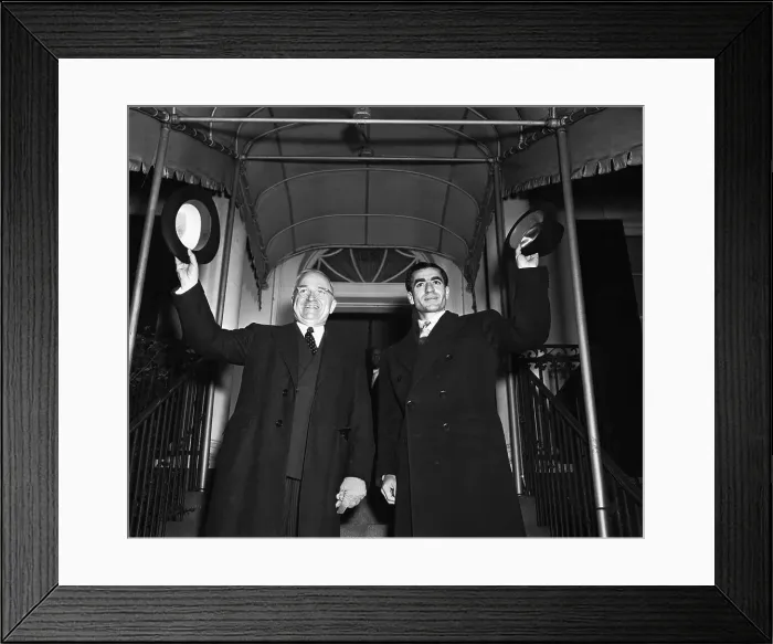 Framed Print : President Truman and Shah of Iran on Blair House Steps Framed Print : President Truman and Shah of Iran on Blair House Steps
