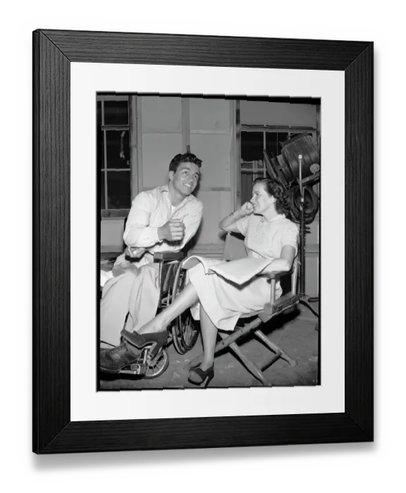 Framed Print : Teresa Wright Speaks to Wheelchair Bound Arthur Jurado Framed Print : Teresa Wright Speaks to Wheelchair Bound Arthur Jurado