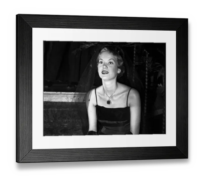 Framed Print : Woman Wears Hope Diamond at Party Framed Print : Woman Wears Hope Diamond at Party