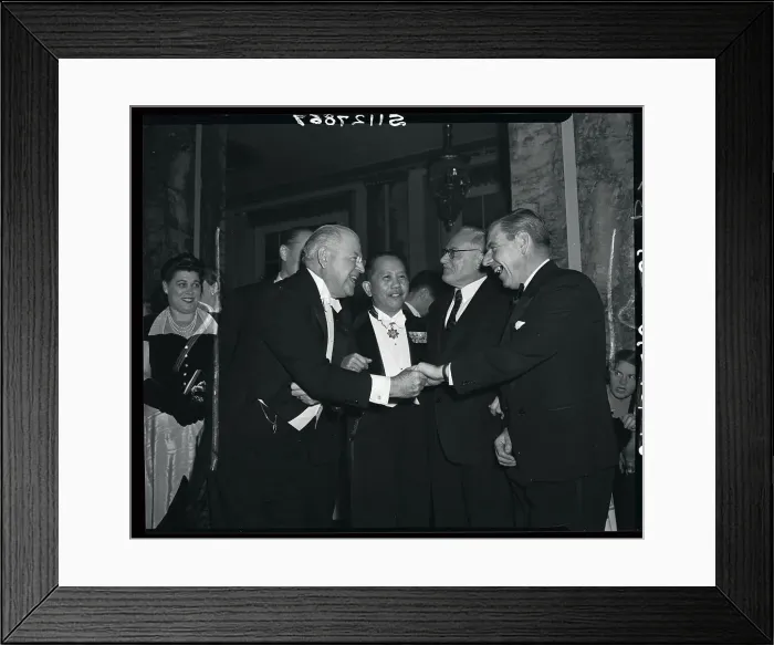 Framed Print : UN Diplomats Socializing at UN Ball Framed Print : UN Diplomats Socializing at UN Ball