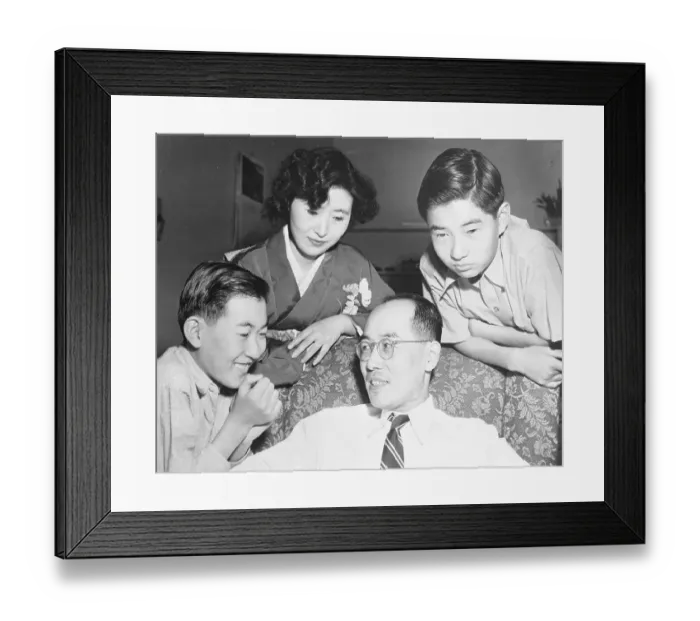 Framed Print : Nobel Prize Winner for Physics Seated with his Family Framed Print : Nobel Prize Winner for Physics Seated with his Family