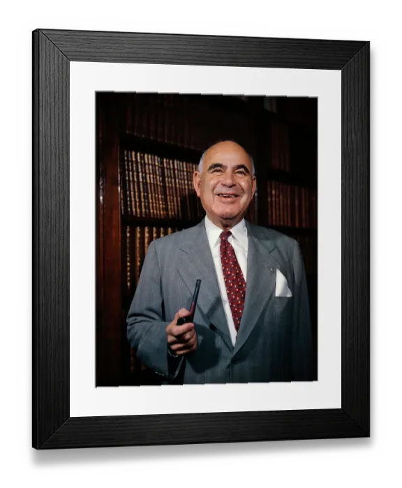 Framed Print : Herbert H. Lehman Holding Pipe Framed Print : Herbert H. Lehman Holding Pipe