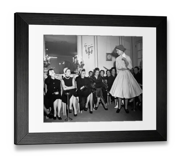 Framed Print : Famed Audience at the Jacque Fath Fashion Show Framed Print : Famed Audience at the Jacque Fath Fashion Show