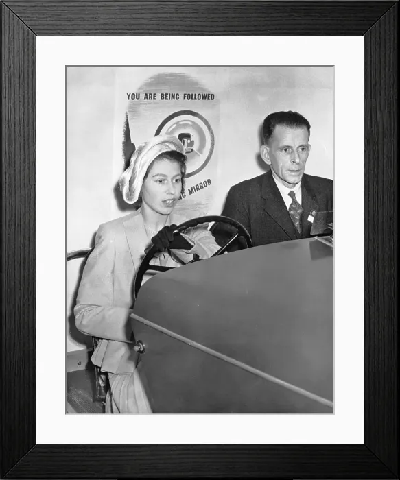 Framed Print : Princess Elizabeth Receives Driving Lessons Framed Print : Princess Elizabeth Receives Driving Lessons