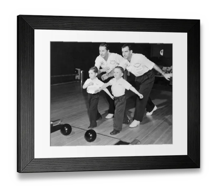 Framed Print : Bowling Champs in Bowling Throw Position Framed Print : Bowling Champs in Bowling Throw Position