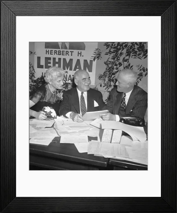 Framed Print : Herbert Lehman and Wife with Edward Maguire Framed Print : Herbert Lehman and Wife with Edward Maguire