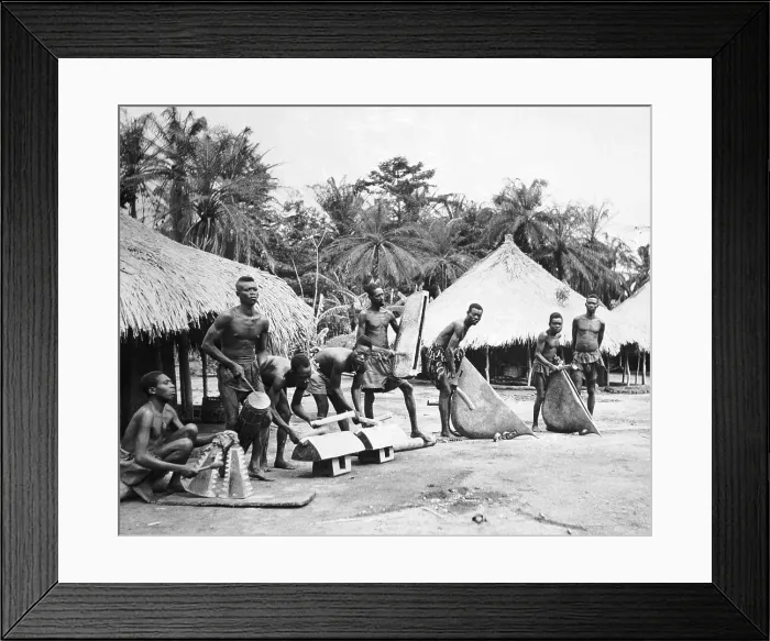Framed Print : Africans Play Various Percussion Instruments Framed Print : Africans Play Various Percussion Instruments
