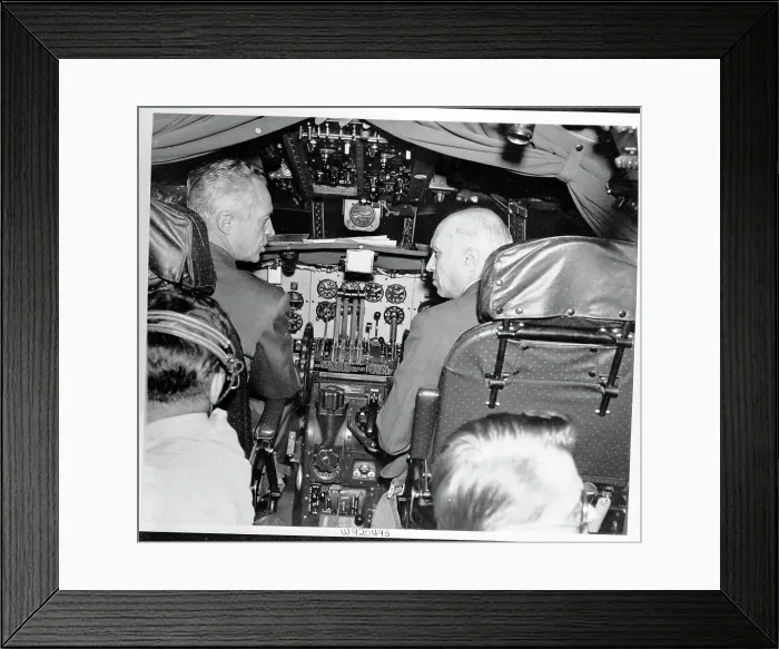 Framed Print : Chester Moomaw Shows Jawaharlal Nehru Controls of Airplane Framed Print : Chester Moomaw Shows Jawaharlal Nehru Controls of Airplane