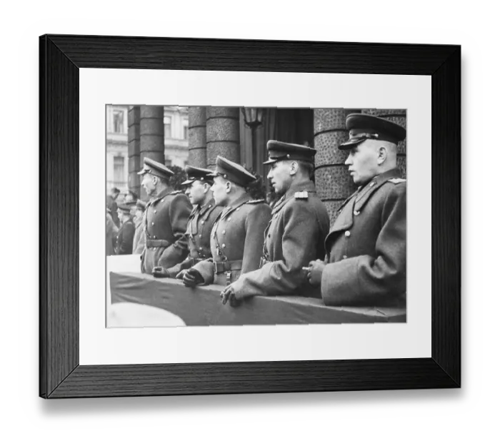 Framed Print : Soviet Soldiers Watching Czechoslovakian Independence Parade Framed Print : Soviet Soldiers Watching Czechoslovakian Independence Parade