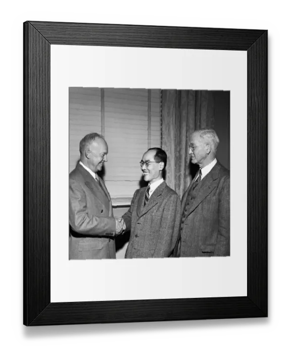 Framed Print : Dwight Eisenhower Congratulates Dr. Hideki Yukawa Framed Print : Dwight Eisenhower Congratulates Dr. Hideki Yukawa