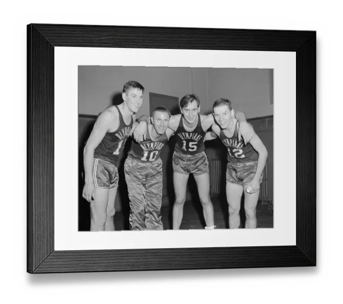 Framed Print : Indianapolis Olympians Basketball Players