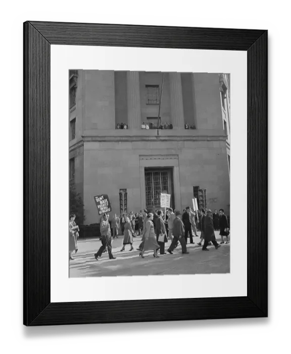 Framed Print : People Picketing Justice Department Building Framed Print : People Picketing Justice Department Building