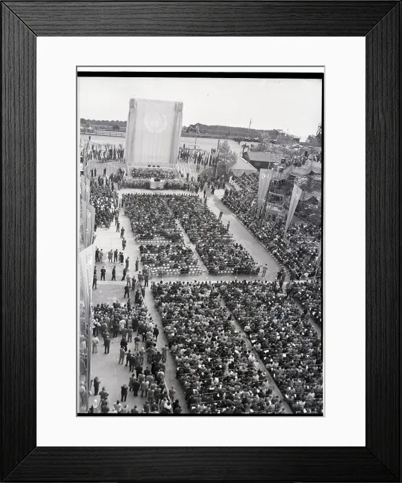 Framed Print : Ceremony For Cornerstone Laying; U.N Framed Print : Ceremony For Cornerstone Laying; U.N
