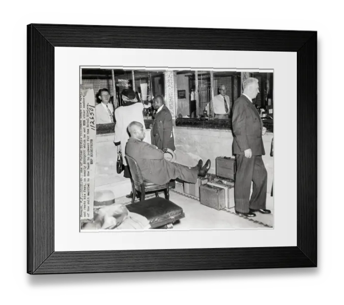 Framed Print : Follower Of Father Divine Watches Money Framed Print : Follower Of Father Divine Watches Money