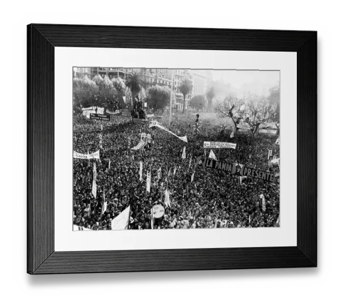 Framed Print : Crowd Listening to Juan Peron Framed Print : Crowd Listening to Juan Peron