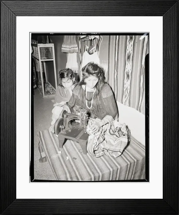 Framed Print : Seminole Woman Operates Sewing Machine Framed Print : Seminole Woman Operates Sewing Machine