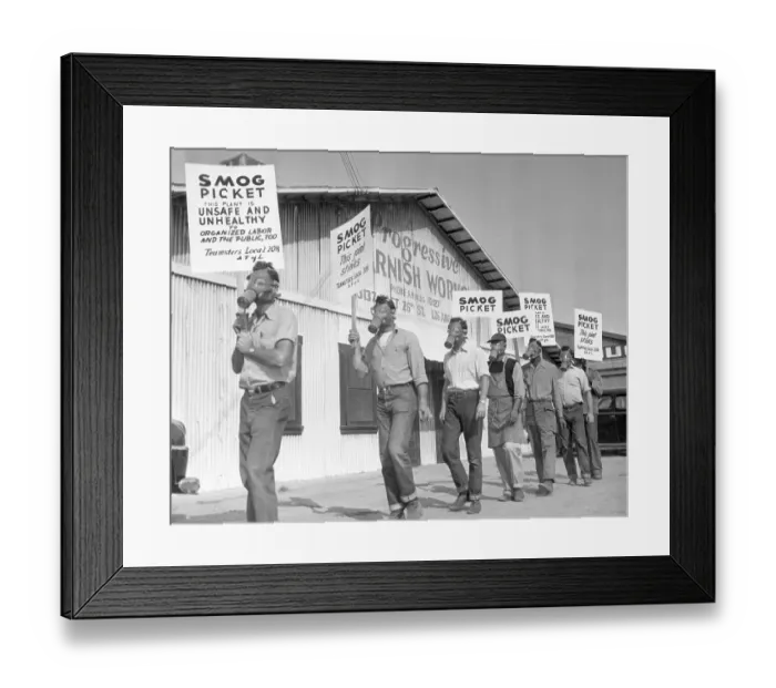 Framed Print : Varnish Workers Picket Factory Framed Print : Varnish Workers Picket Factory
