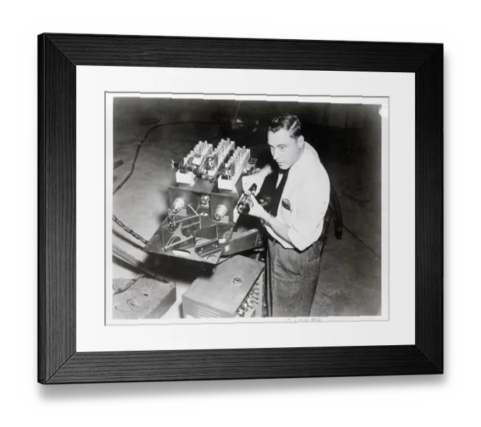 Framed Print : Man Stands Behind Camera Framed Print : Man Stands Behind Camera