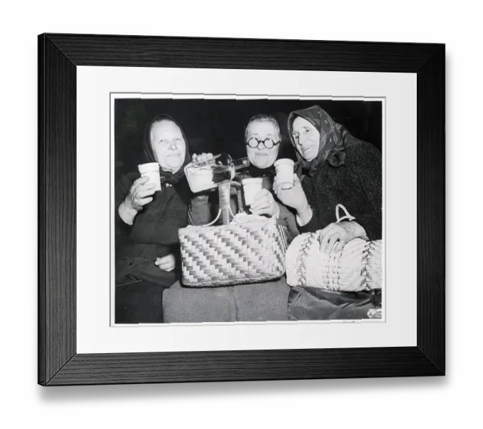 Framed Print : Old Women Having A Parting Drink Framed Print : Old Women Having A Parting Drink