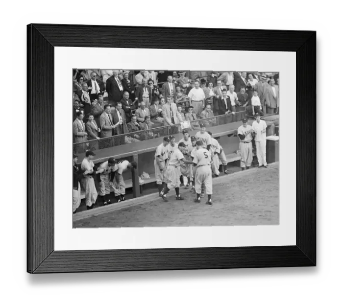 Framed Print : Joe DiMaggio Being Congratulated Framed Print : Joe DiMaggio Being Congratulated