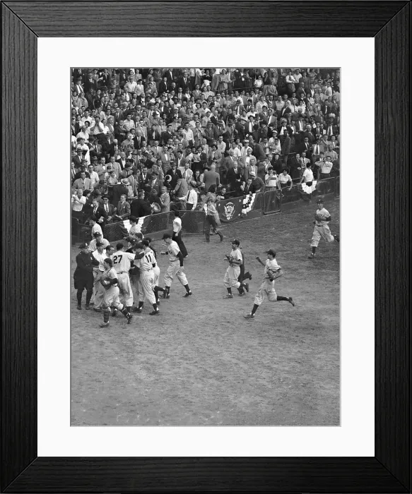 Framed Print : Yankee Pitcher Mobbed By Teammates Framed Print : Yankee Pitcher Mobbed By Teammates