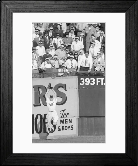 Framed Print : Duke Snider Catching Ball Framed Print : Duke Snider Catching Ball