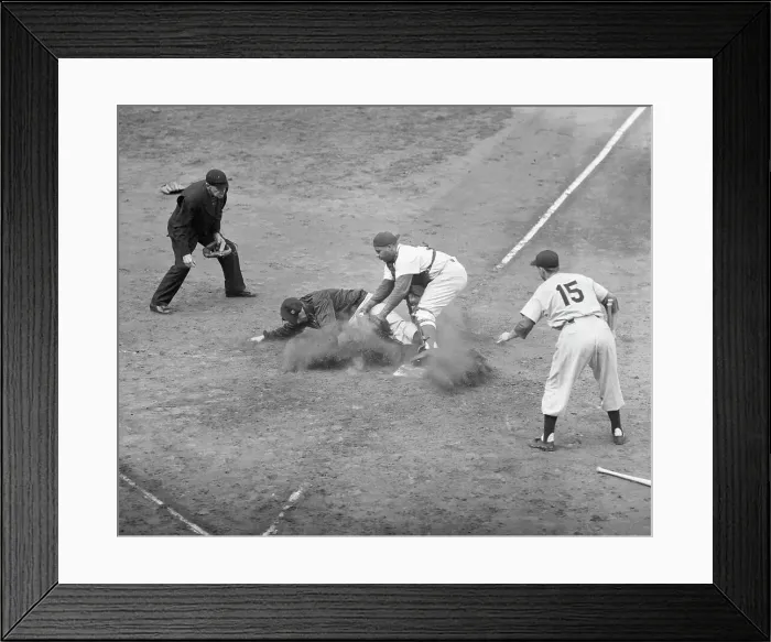 Framed Print : Roy Campanella Tags Out Sliding Runner Framed Print : Roy Campanella Tags Out Sliding Runner