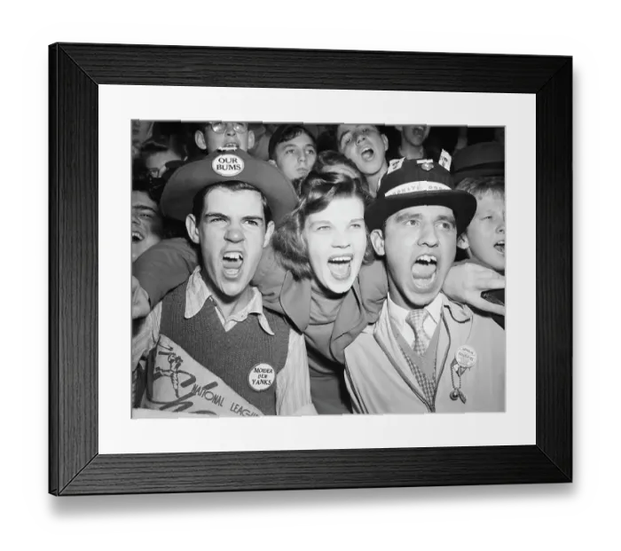 Framed Print : Cheering Brooklyn Dodgers Fans Framed Print : Cheering Brooklyn Dodgers Fans