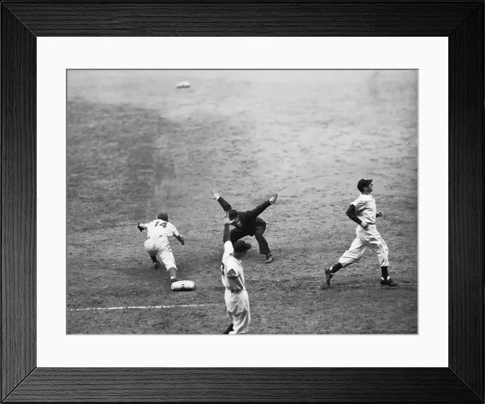 Framed Print : DiMaggio Reaching First Base Framed Print : DiMaggio Reaching First Base