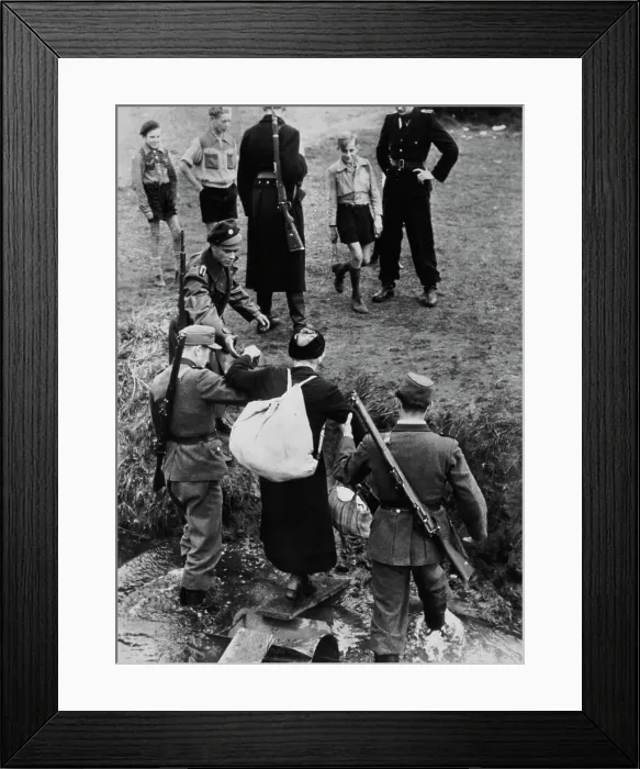 Framed Print : Woman Crossing German Zonal Border Framed Print : Woman Crossing German Zonal Border