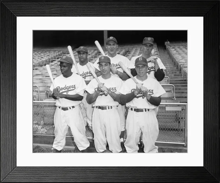 Framed Print : Baseball Players with Bats in Stand Framed Print : Baseball Players with Bats in Stand