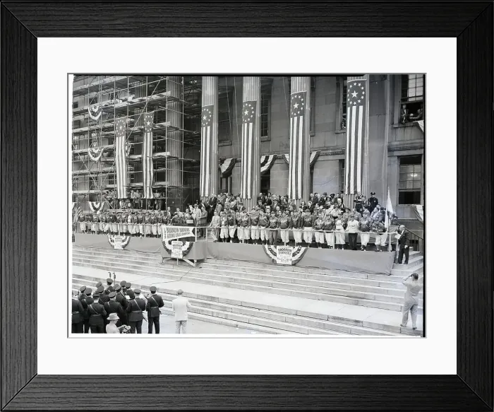 Framed Print : Dodgers Standing Outside Borough Hall