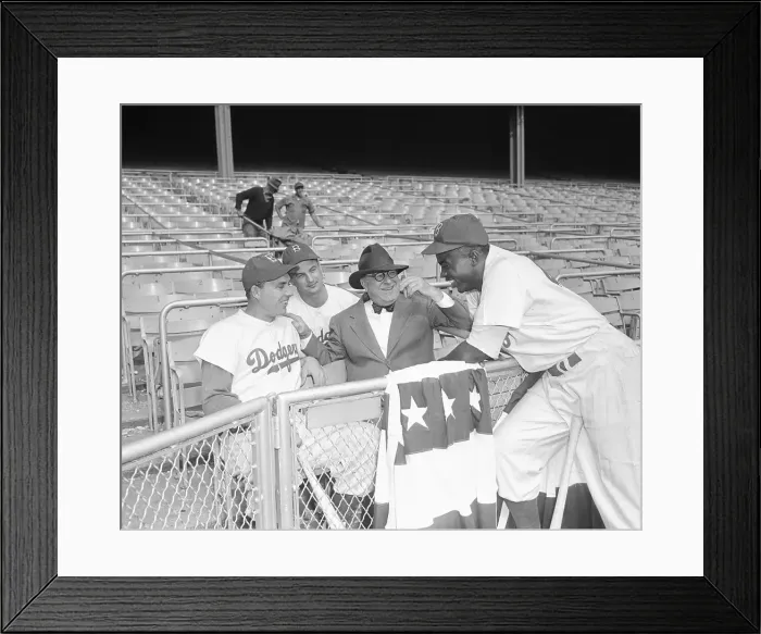 Framed Print : Jackie Robinson Talking with Teammates Framed Print : Jackie Robinson Talking with Teammates