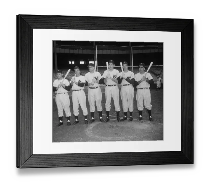 Framed Print : Joe DiMaggio with Teammates Framed Print : Joe DiMaggio with Teammates