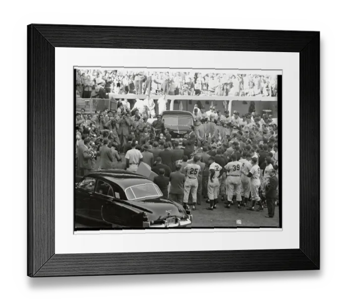 Framed Print : Joe DiMaggio Receiving His Gift of an Automobile Framed Print : Joe DiMaggio Receiving His Gift of an Automobile
