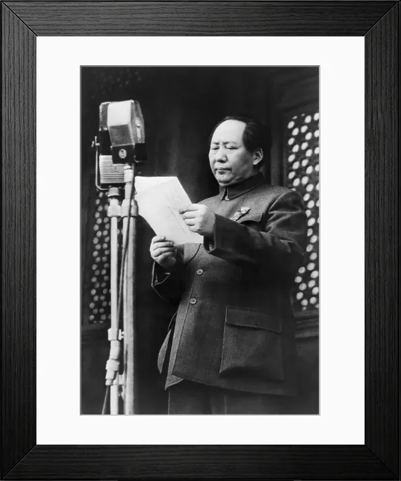 Framed Print : Chairman Mao Reading Proclamation, 1949
