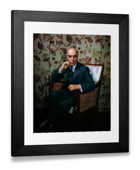 Framed Print : Pandit Jawaharlal Nehru Sitting for Portrait Framed Print : Pandit Jawaharlal Nehru Sitting for Portrait