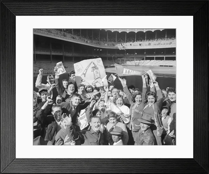 Framed Print : Yankee Fans Waving Pennants Framed Print : Yankee Fans Waving Pennants