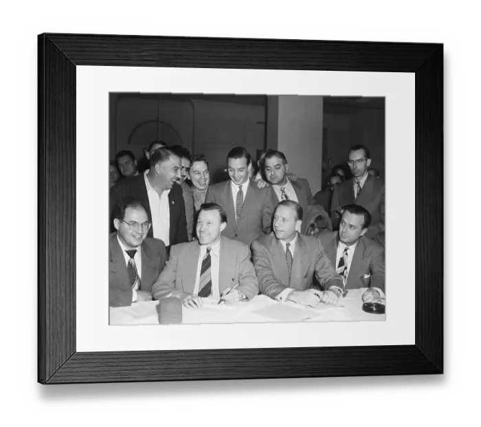 Framed Print : UAW and Ford Executives Signing Contract