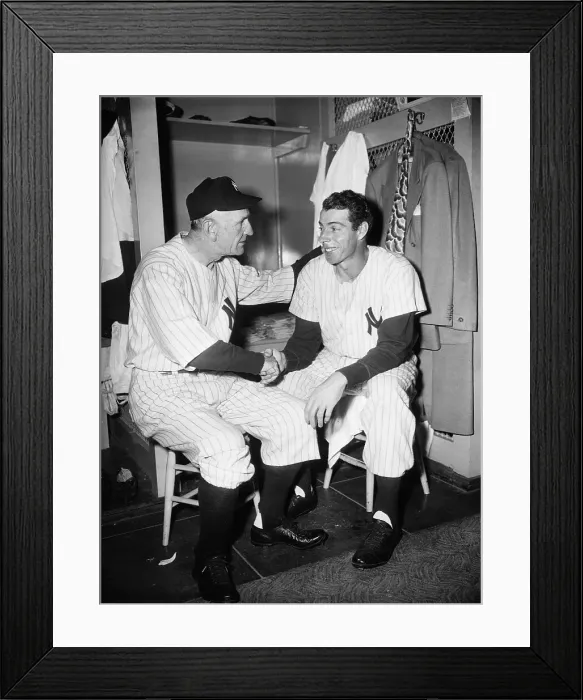 Framed Print : Casey Stengel Greets Joe Dimaggio