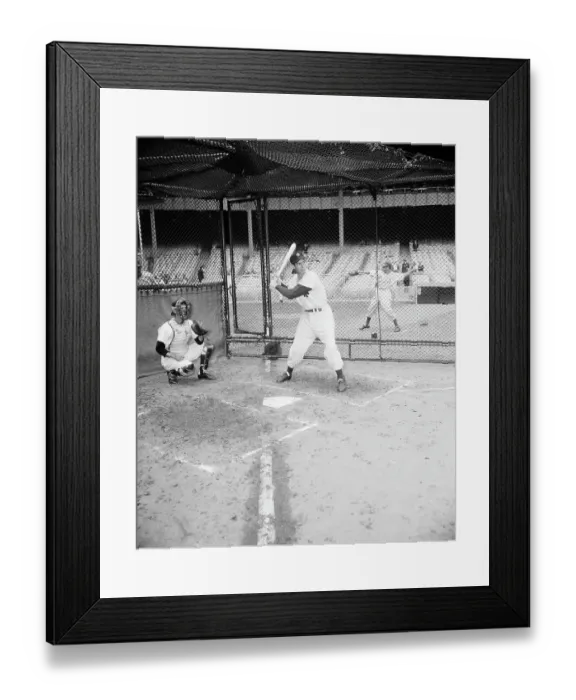 Framed Print : Joe Dimaggio In Batting Cage Framed Print : Joe Dimaggio In Batting Cage
