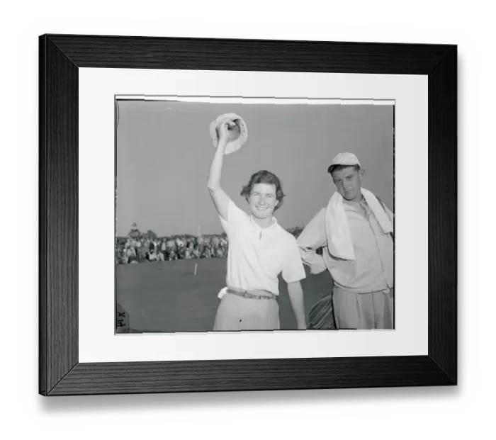 Framed Print : Louise Suggs Waving Her Hat Framed Print : Louise Suggs Waving Her Hat