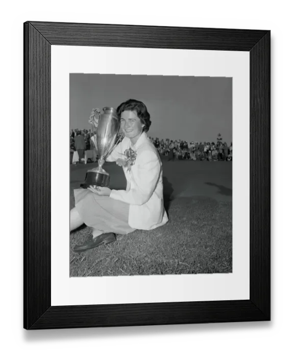 Framed Print : Louise Suggs Holding Her Trophy Framed Print : Louise Suggs Holding Her Trophy