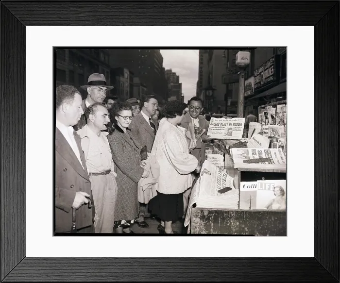 Framed Print : People Buy Newspapers At Stand / Russia Framed Print : People Buy Newspapers At Stand / Russia