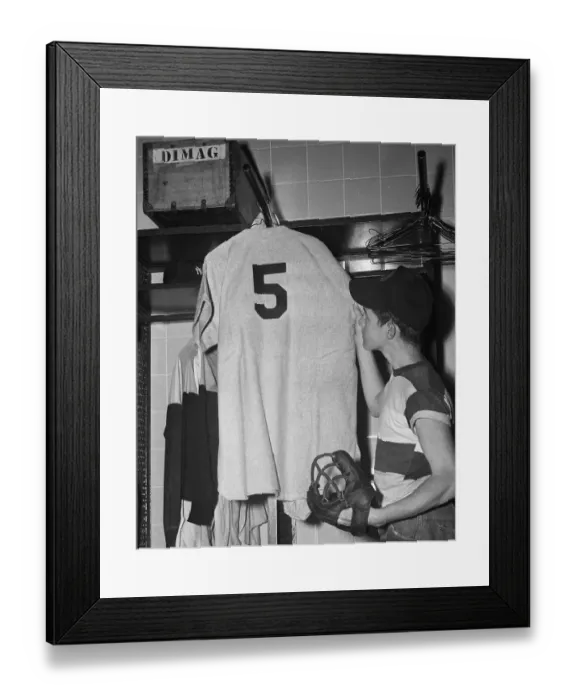 Framed Print : Bat Boy by Joe DiMaggio's Uniform