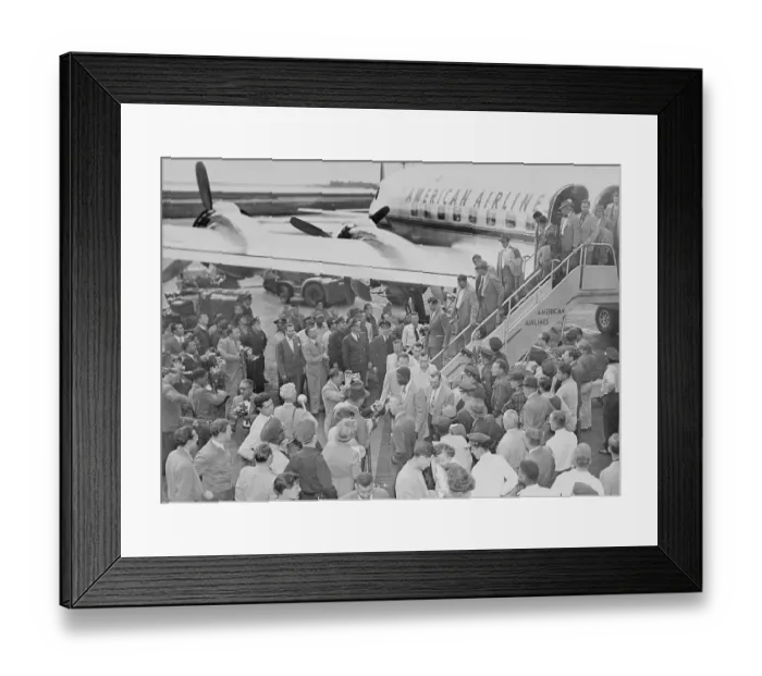 Framed Print : The Brooklyn Dodgers Stepping Out of Plane Framed Print : The Brooklyn Dodgers Stepping Out of Plane