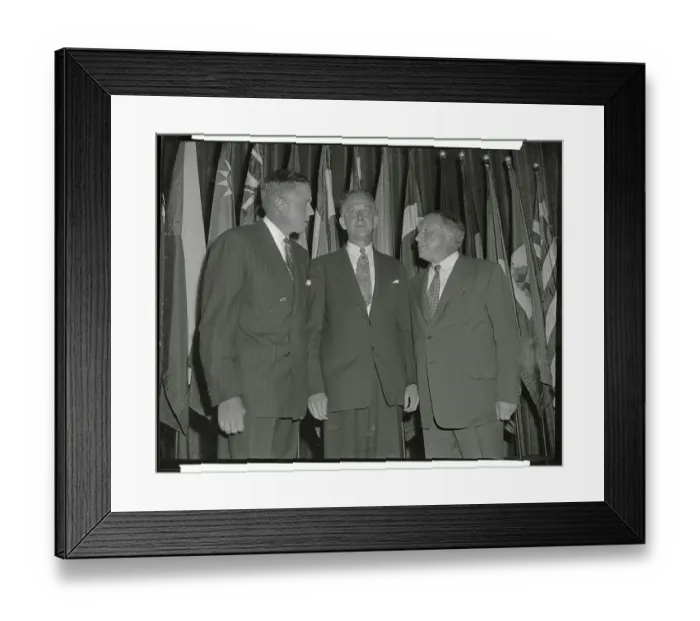 Framed Print : Thomas Watson with Philip Jessup and Alark Eichelberger Framed Print : Thomas Watson with Philip Jessup and Alark Eichelberger