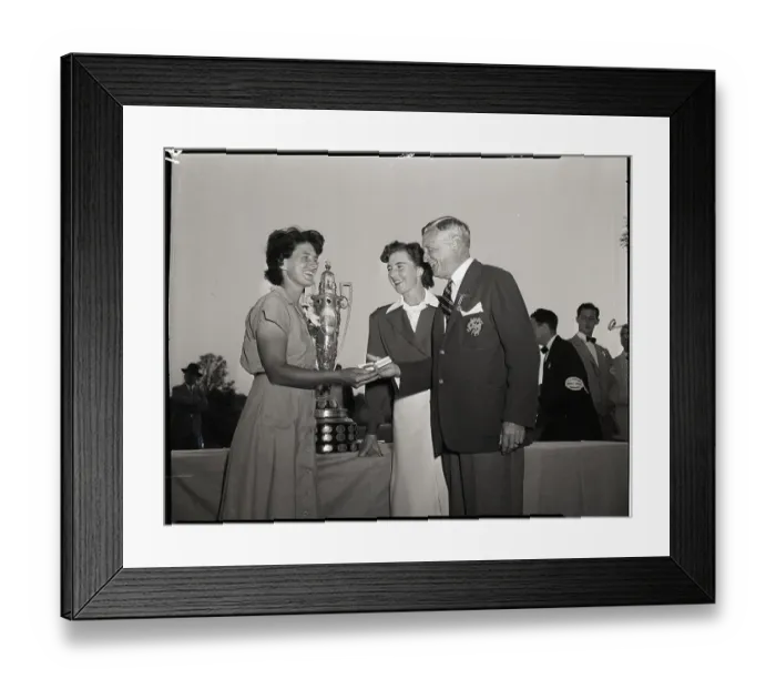 Framed Print : Champion Golfer Receiving Trophy Framed Print : Champion Golfer Receiving Trophy