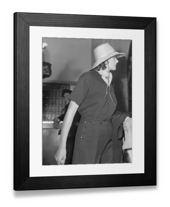 Framed Print : Actress Greta Garbo Strolling Along Wearing Hat Framed Print : Actress Greta Garbo Strolling Along Wearing Hat